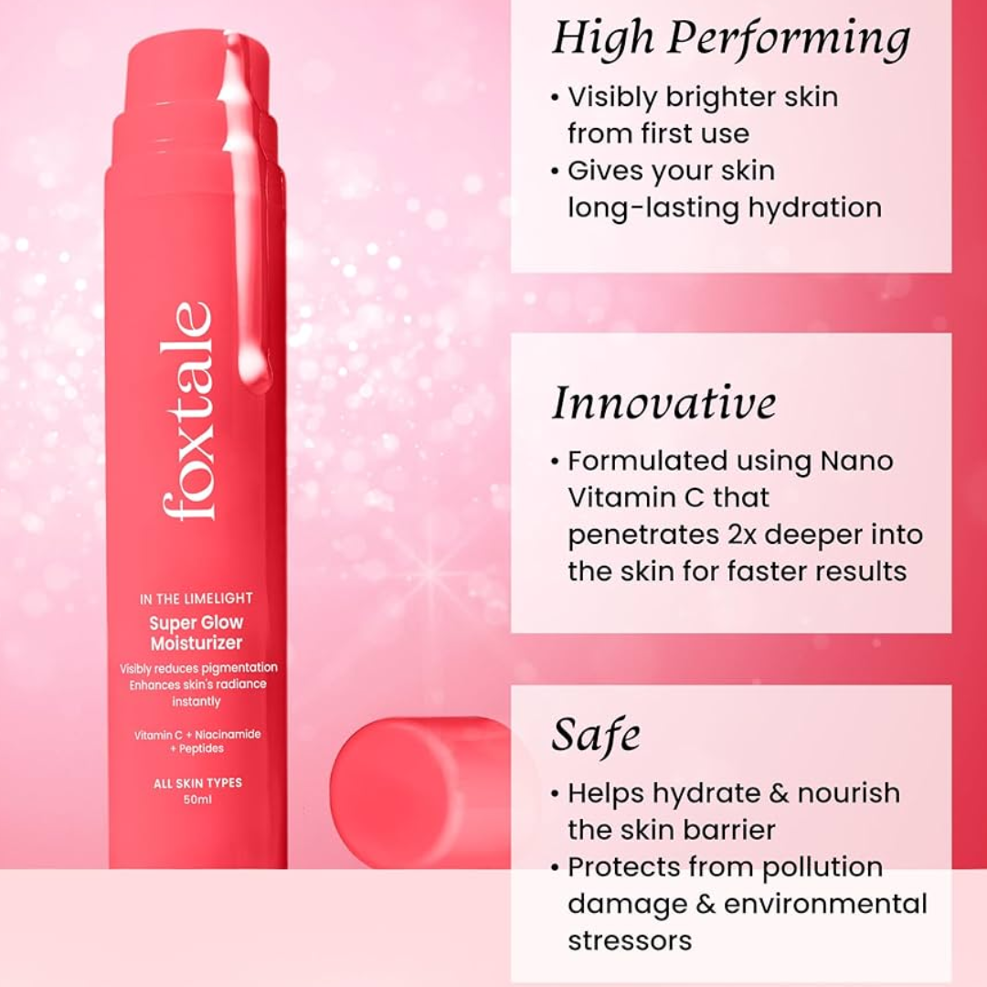 Foxtale Super Glow Moisturizer With Vitamin C and Niacinamide (All in once skincare solution)