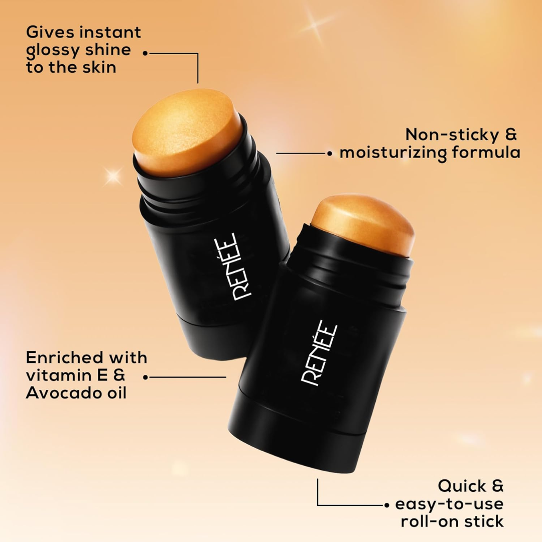 Renee Face & Body Glow Stick - Instant Glossy Shine with Vitamin E & Avocado Oil