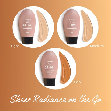 Suroskie My Glow All-in-One Tinted Sunscreen | 3-in-1 Moisturizer, SPF 30 & Sheer Tint | Hydrates, Protects & Evens Skin Tone
